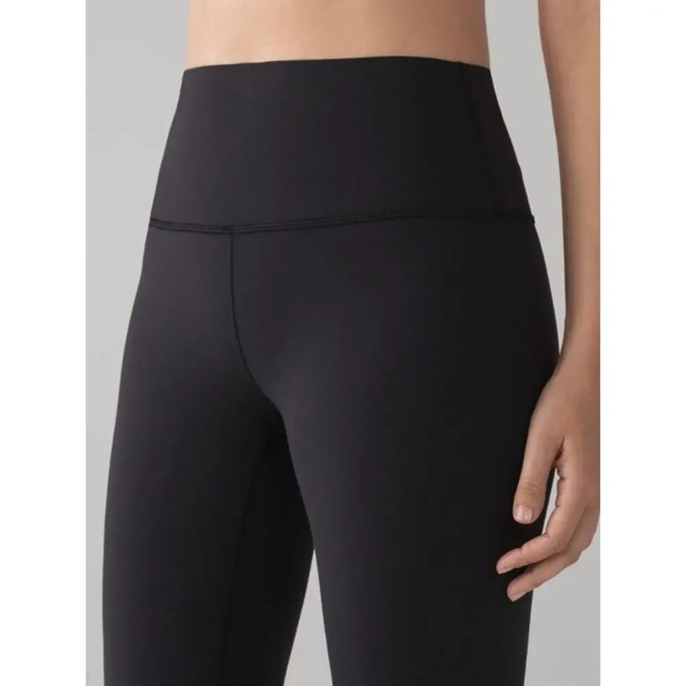 Lululemon Wunder Under Hi-Rise 1/2 Tight Full-On Luon 17 Black W6ASCS Size 6